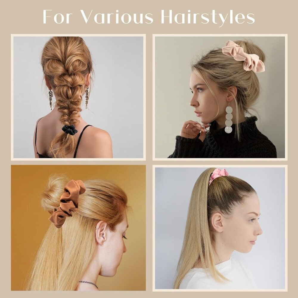 Versatile 4 PCS Hair Scrunchies with Zipper Pocket for On-the-Go Essentials - Picture 7 of 7